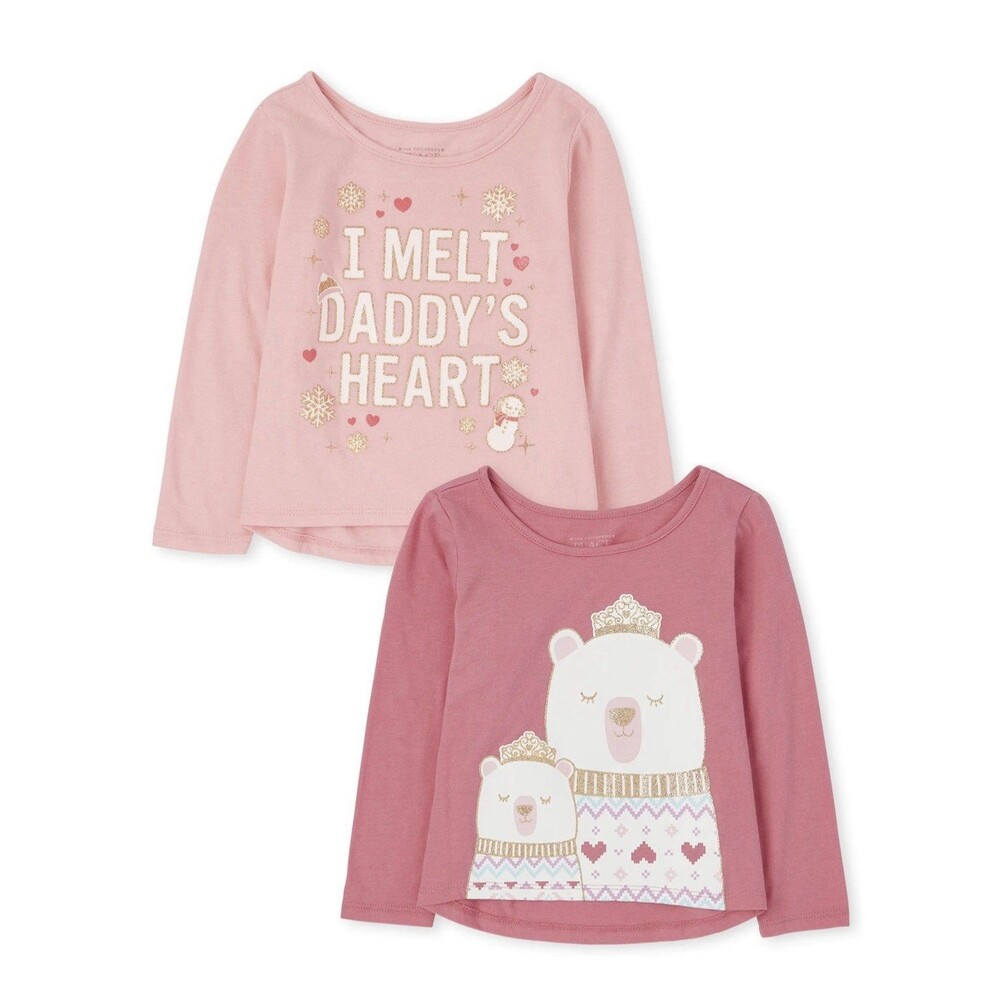 The Children’s Place Toddler Girls Winter Top 2-Pack 3T